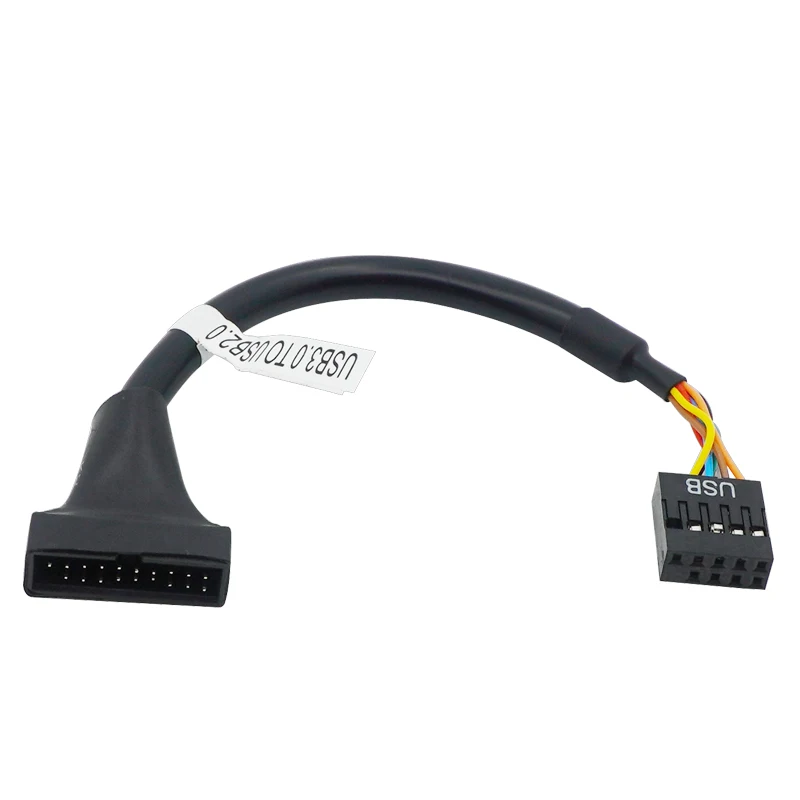 19/20 pinos usb 3.0 fêmea para 9 pinos usb 2.0 macho placa-mãe adaptador de encabeçamento cabo