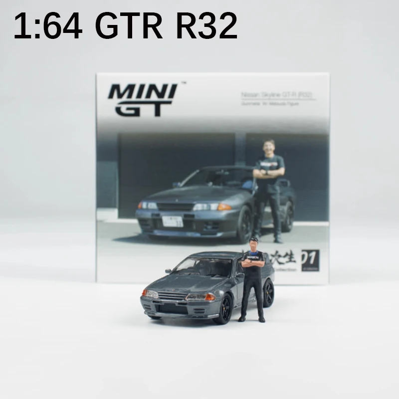 Modelo de aleación GTR R32 Original a escala 1:64, simulación de decoración clásica, pasatiempos, recuerdos, colección de regalos, exhibición estática