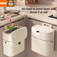 Xiami Youpin Wall Mounted Hanging Trash Bin Kitchens Cabinet Door With Lid Kitchen Trash Bins Garbage Can Cabinet Waste Basket