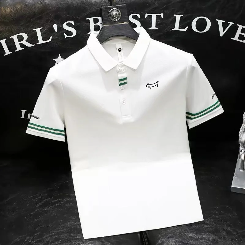 Men Golf Polo Shirt 2026 New End Fashionable Color-block Men's Lapel Short-sleeved Top Polo Shirt Summer Slim-fit Golf Clothing