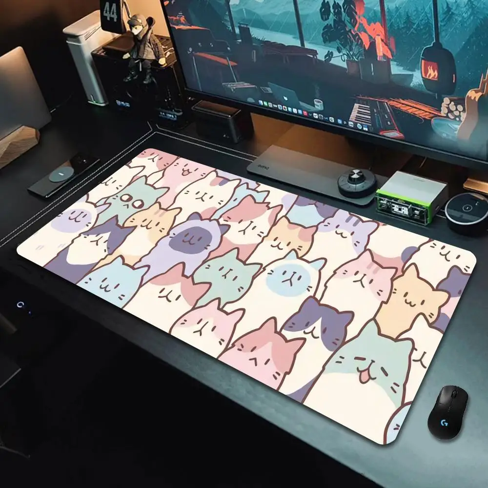 

Очень большой коврик для игровой мыши XXL, очаровательный дизайн сбора животных, прошитый резиновый край, идеально подходит для офиса и домашнего использования