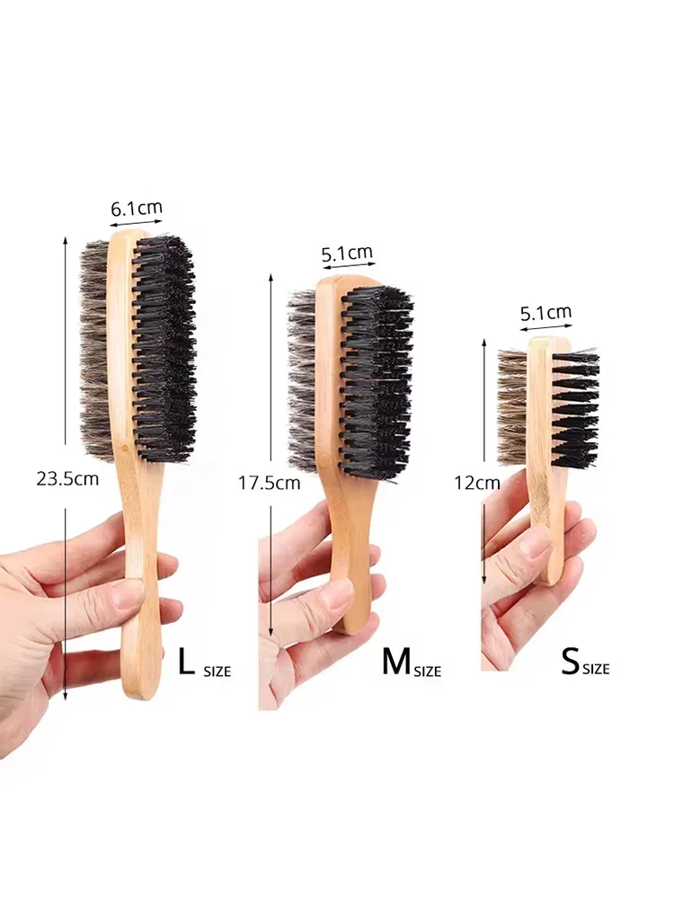 Brosse à barbe Double face pour hommes, multifonctionnelle, pour le cou, la poussière, la toilettage de la barbe, coupe de cheveux, outils de Salon de coiffure