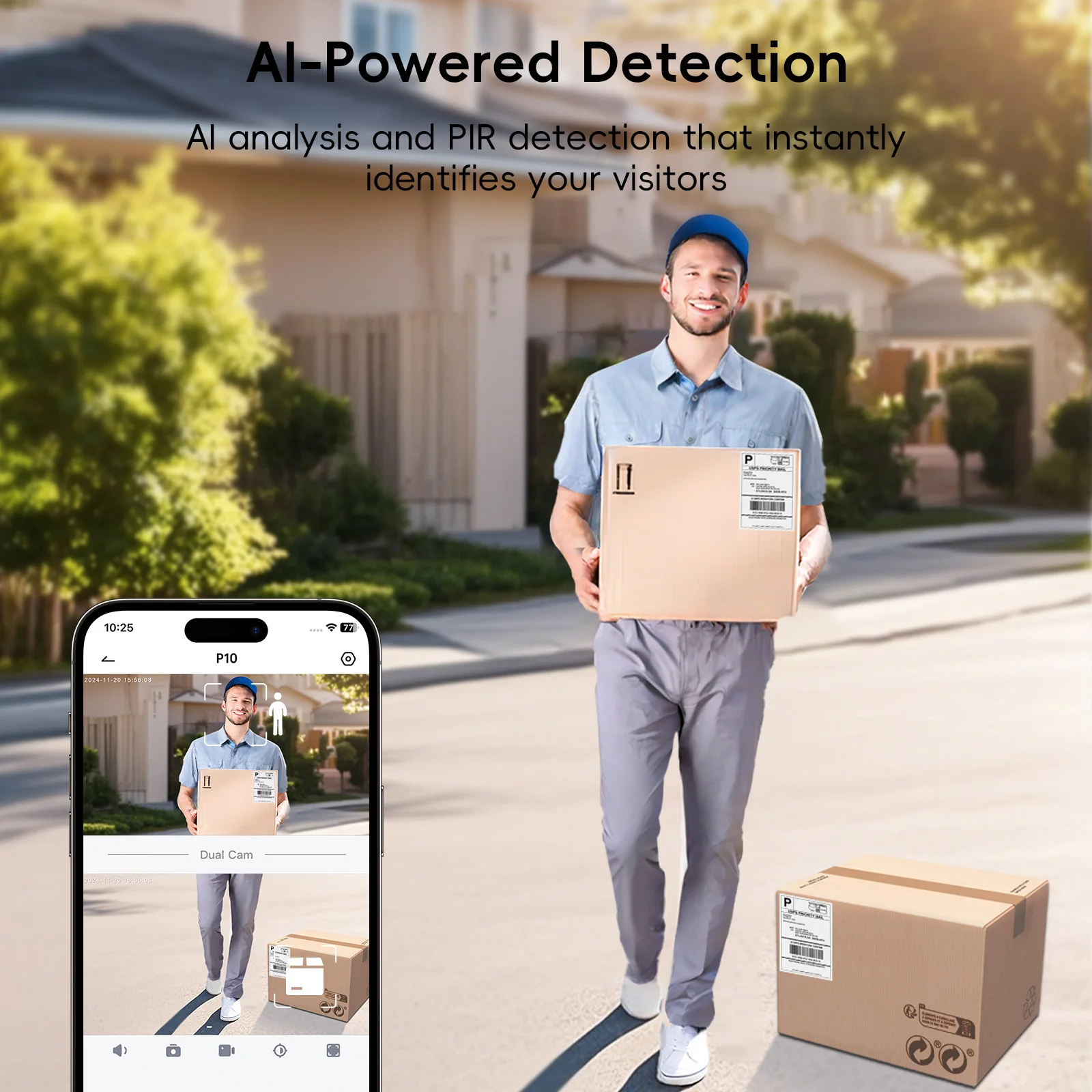 ZUMIMALL Dual Lens video Battery /wired power Doorbell Wireless with Chime, 2 Way Audio, Voice Changer