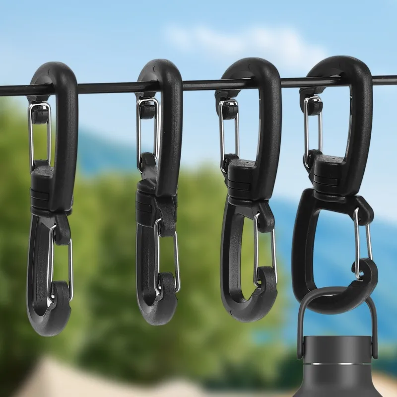 360 الدورية حلقة تسلق مزدوجة في الهواء الطلق يدور كليب المحمولة S سلسلة هوك التخييم مزدوجة هوك حقائب الظهر سلاسل المفاتيح حلقة تسلق