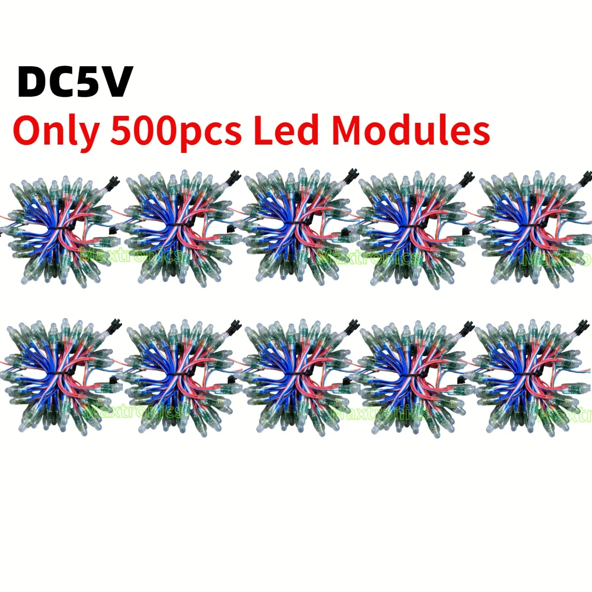 Engineering Style 500pcs DC5V WS2811 12MM Full Color LED Modules Addressable High Quality Point Lamp IP68 Or T1000s 5V70A Kits