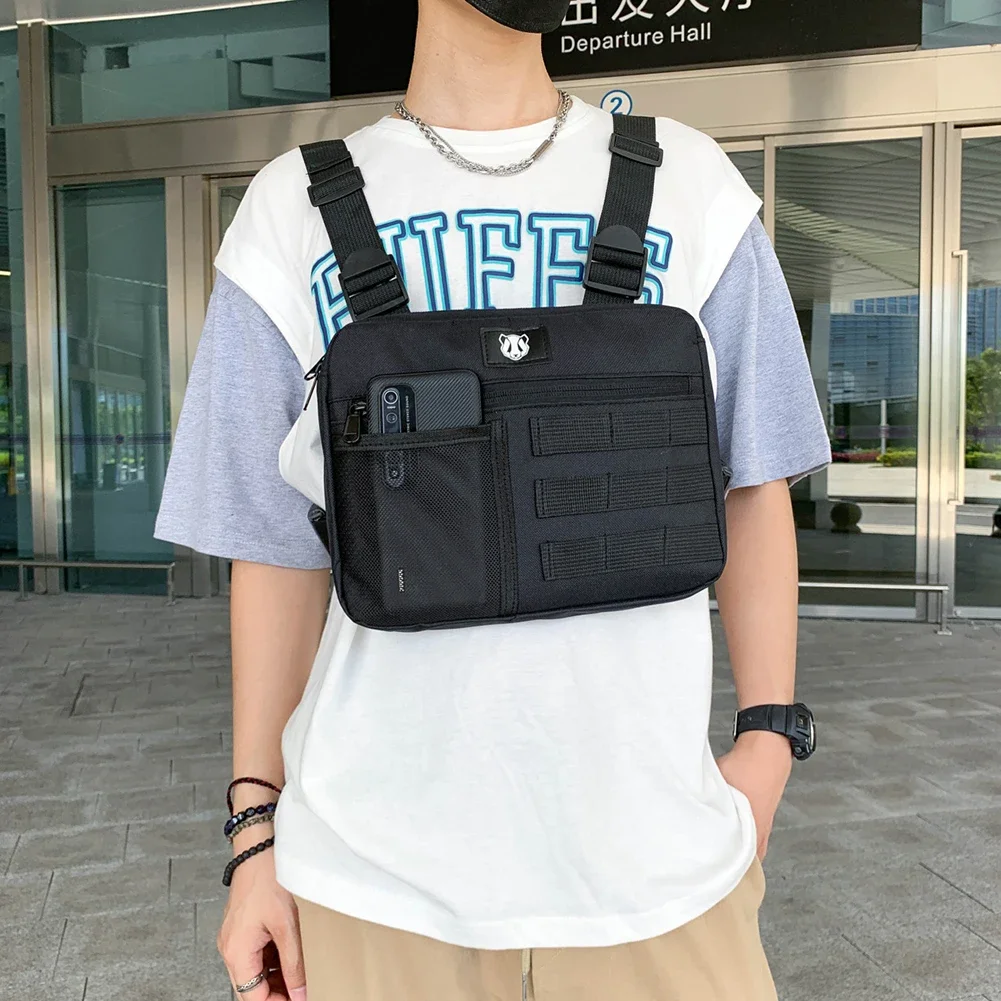 Chest-Rig Bag Men Hip-Hop Streetwear Waist Bag Women Men Tactical Chest Bags Fanny Pack Boy Travel Kanye Waistcoat Male Pack