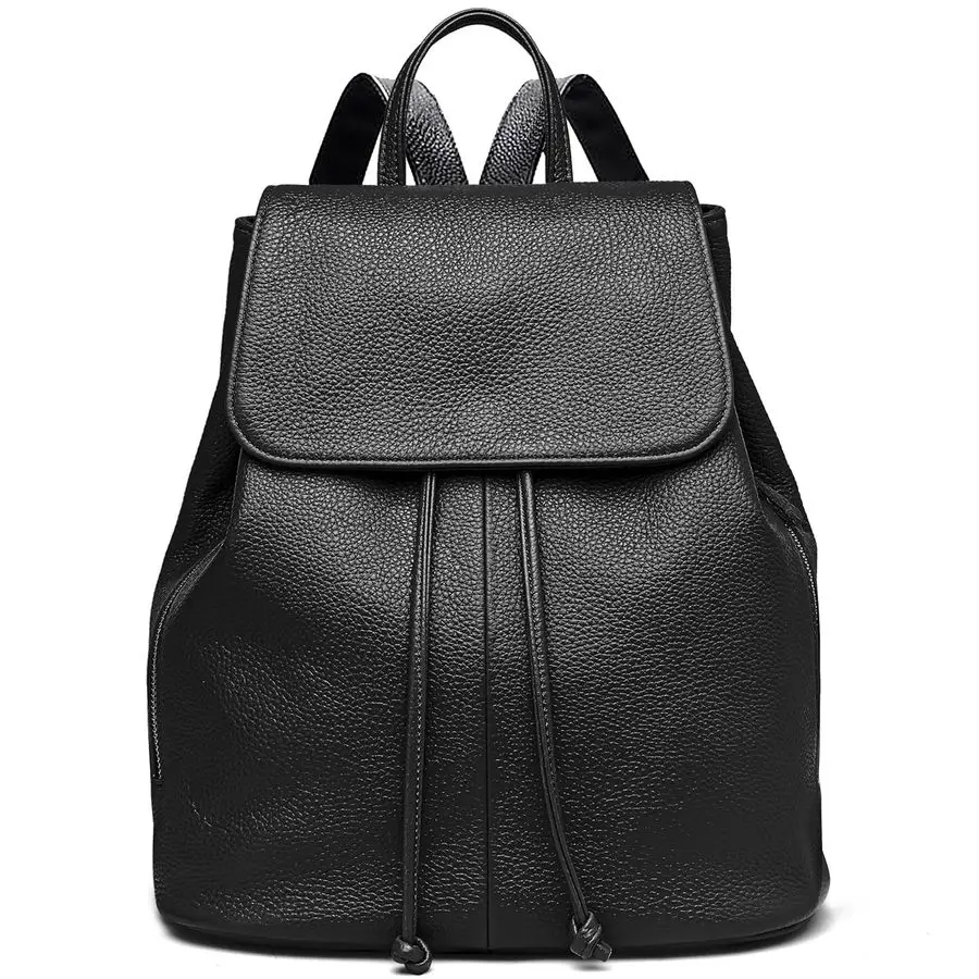 

Leather Backpack Purse for Women Casual Genuine Leather Handbags for Travel Fashion Designer Shoulder Bags for Work Black