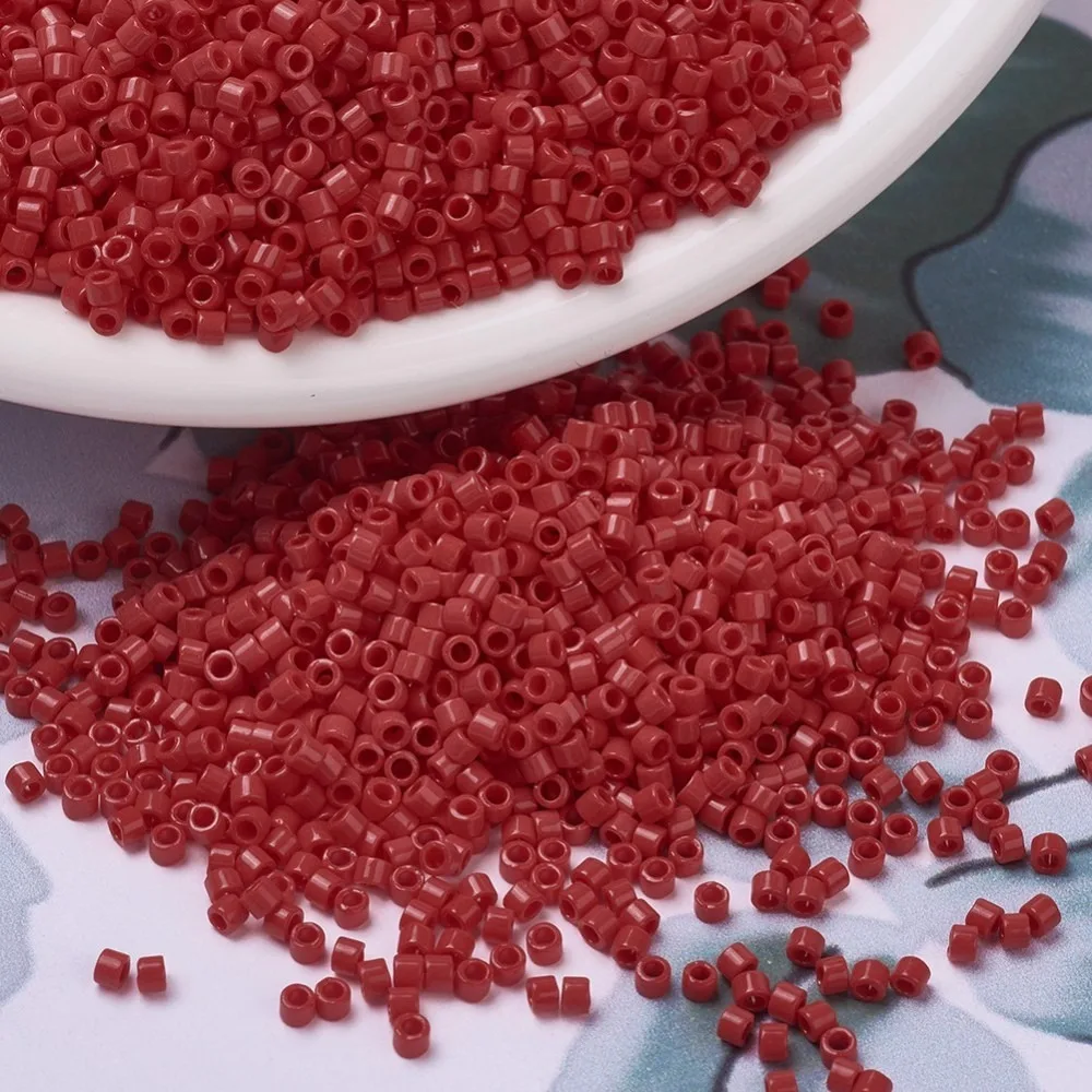 10gs MIYUKI Delica Beads Cylinder Japanese Seed Beads 11/0 (DB0723) Opaque Red 1.3x1.6mm Hole: 0.8mm 2000pcs/10g