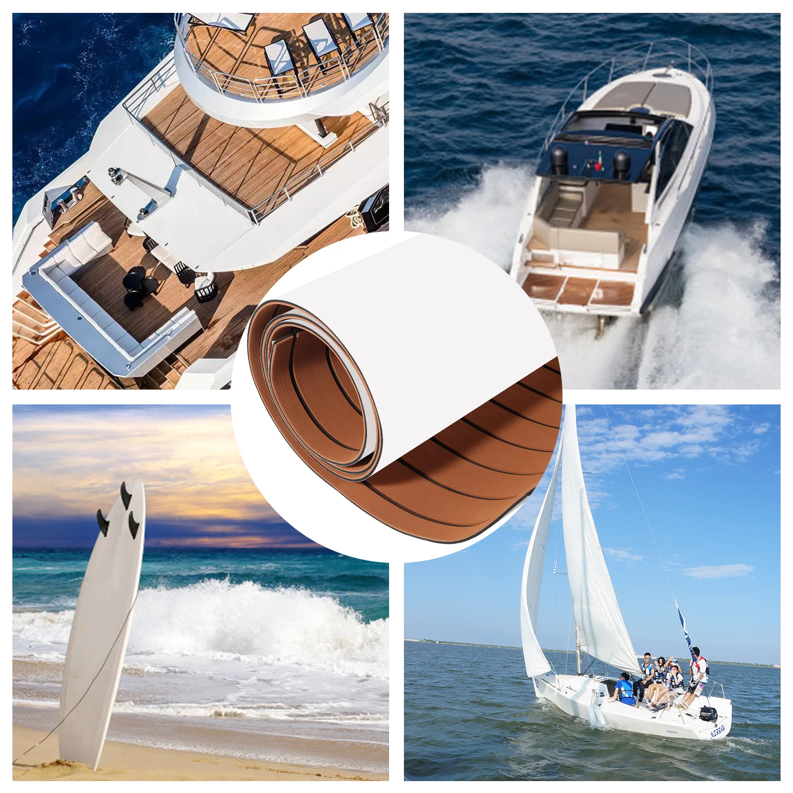 Bymaocar EVA Foam Boat Decking Sheet Faux Teak Sea Deck Marine Yacht Boat Flooring Mat Flooring Maintenance