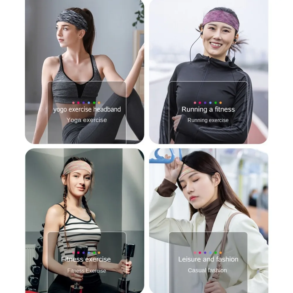 

New Elastic Sports Headbands Stretchy Breathable Wide Hair Bands Anti-perspirant Non Slip Sweatband Yoga