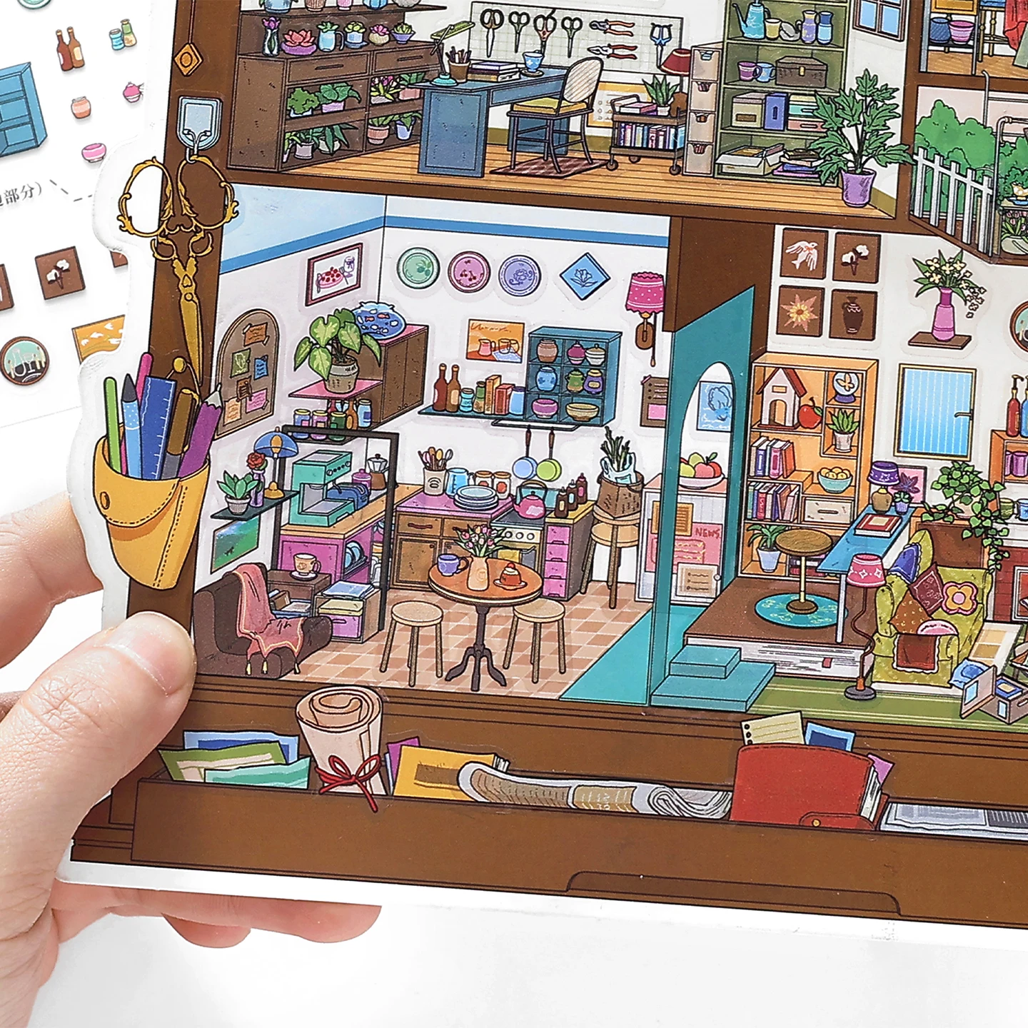 

Милый 3D-стикер для хранения и декора: картина-пейзаж для комнаты, DIY-сцена с кармашками, праздничный подарок