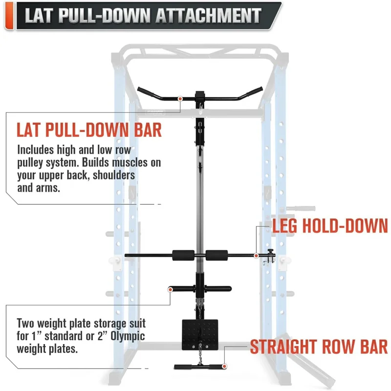 Rritfit Power Cage Optioneel Lat Pulldown/Kabel Crossover/Smith Machine Systeem, 1000lb Squat Rack Voor Huis & Garage Gym, Met W