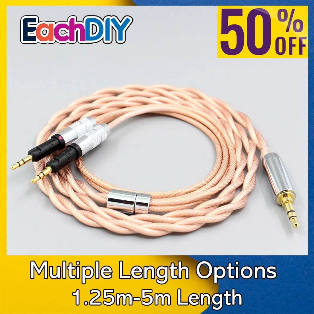 Type6 756 Core Shielding 7n Litz OCC Earphone Cable For Audio-Technica ATH-R70X ATH-R70XA Headphone 2.8mm LN008030