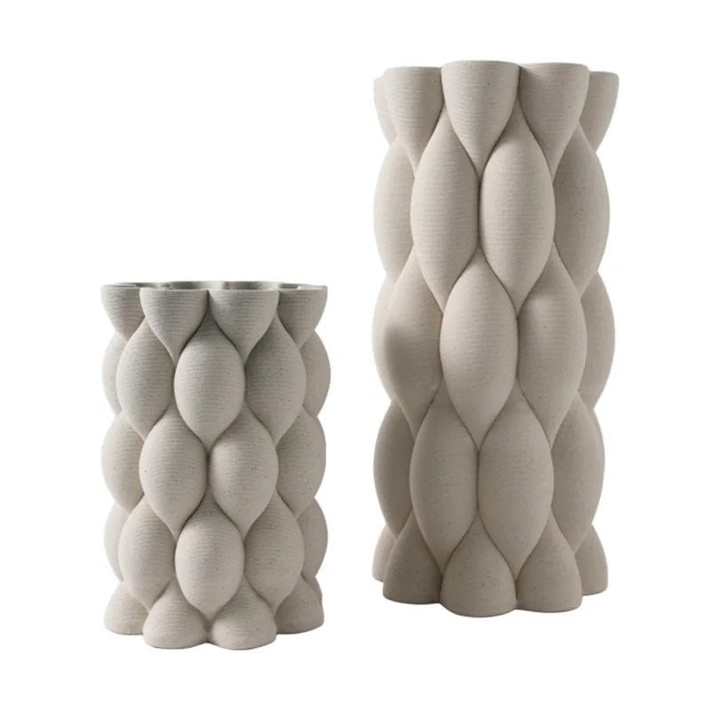 Creativo irregolare stampa 3D articoli di fiori in ceramica moderno semplice luce di lusso soggiorno ingresso decorazione vaso asciutto