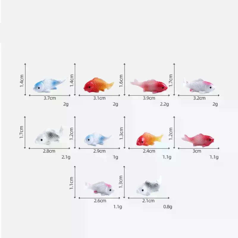 10 個 DIY 装飾金魚置物家の装飾ドールハウスミニチュアモデル魚鯉シミュレーション動物子供のおもちゃ