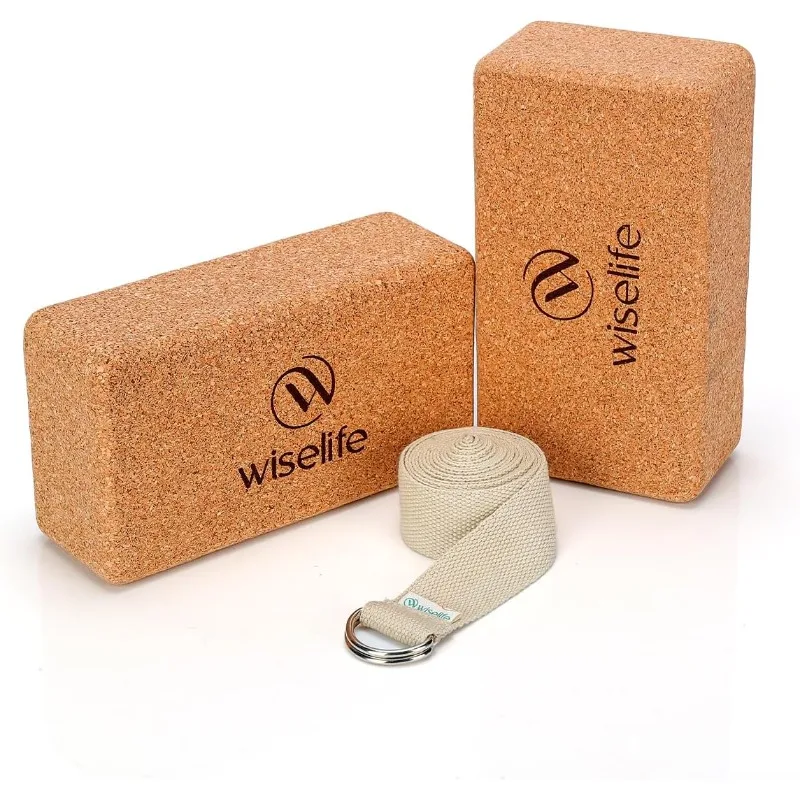 

Cork Yoga Block | Yoga Brick (Set of 2, Extra Large Size), High Density Premium Cork Material, Odour Resistant, Soft Surface for