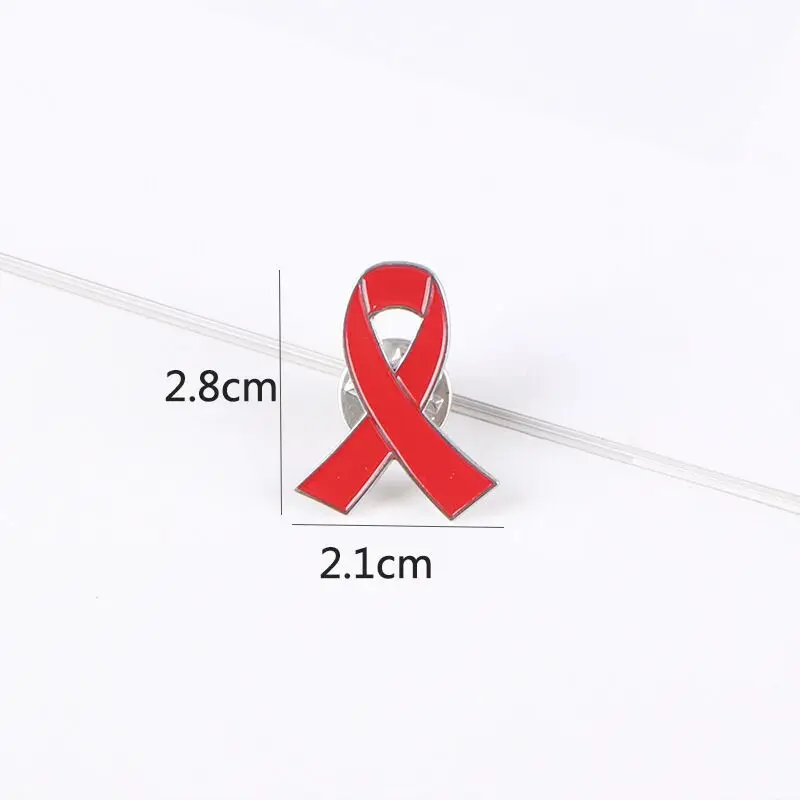 1pc/5pcs/10pcs Colorful Ribbon Brooch Pin Bow Tie Symbol Icon Badge Pin Love Care HIV AIDS Breast Cancer Awareness Lapel Pin