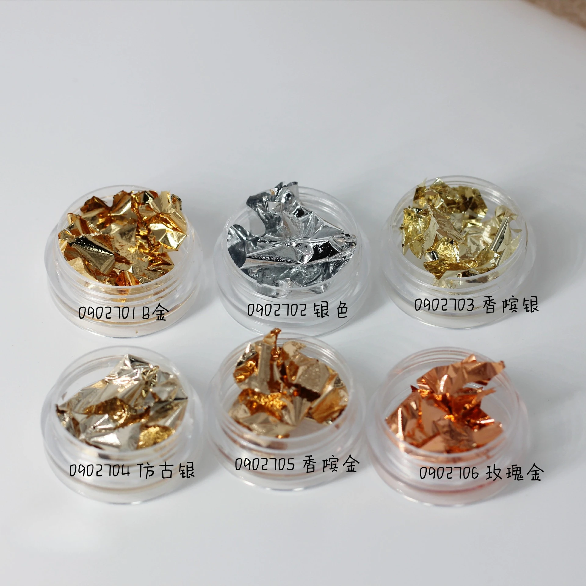 Nail Art Gold Silver Foil Flakes Irregular Metallic  Rose Gold Champagne Foil Paper 3D Nail Decoration DIY Manicure Accessories