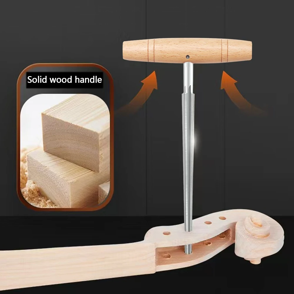 Violine Viola Peg Loch Reibahle für 3/4 4/4 Violine 1:30 Kegel mit Buchenholzgriff Violine Gitarrenbauer Werkzeug