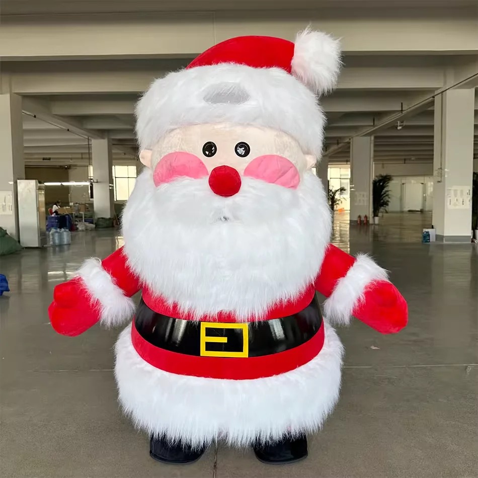 نفخ سانتا كلوز زي التميمة الكبار شخصية كرتونية الزي عيد الميلاد دعوى هدية عيد ميلاد أحداث الحفلات لا بطارية #2