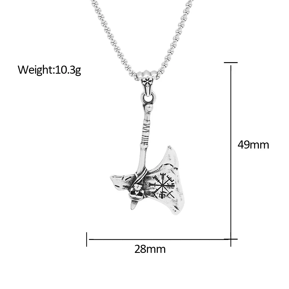 100pcs/lot European and American titanium steel jewelry Kyle skull battle axe stainless steel pendant men's domineering fashion