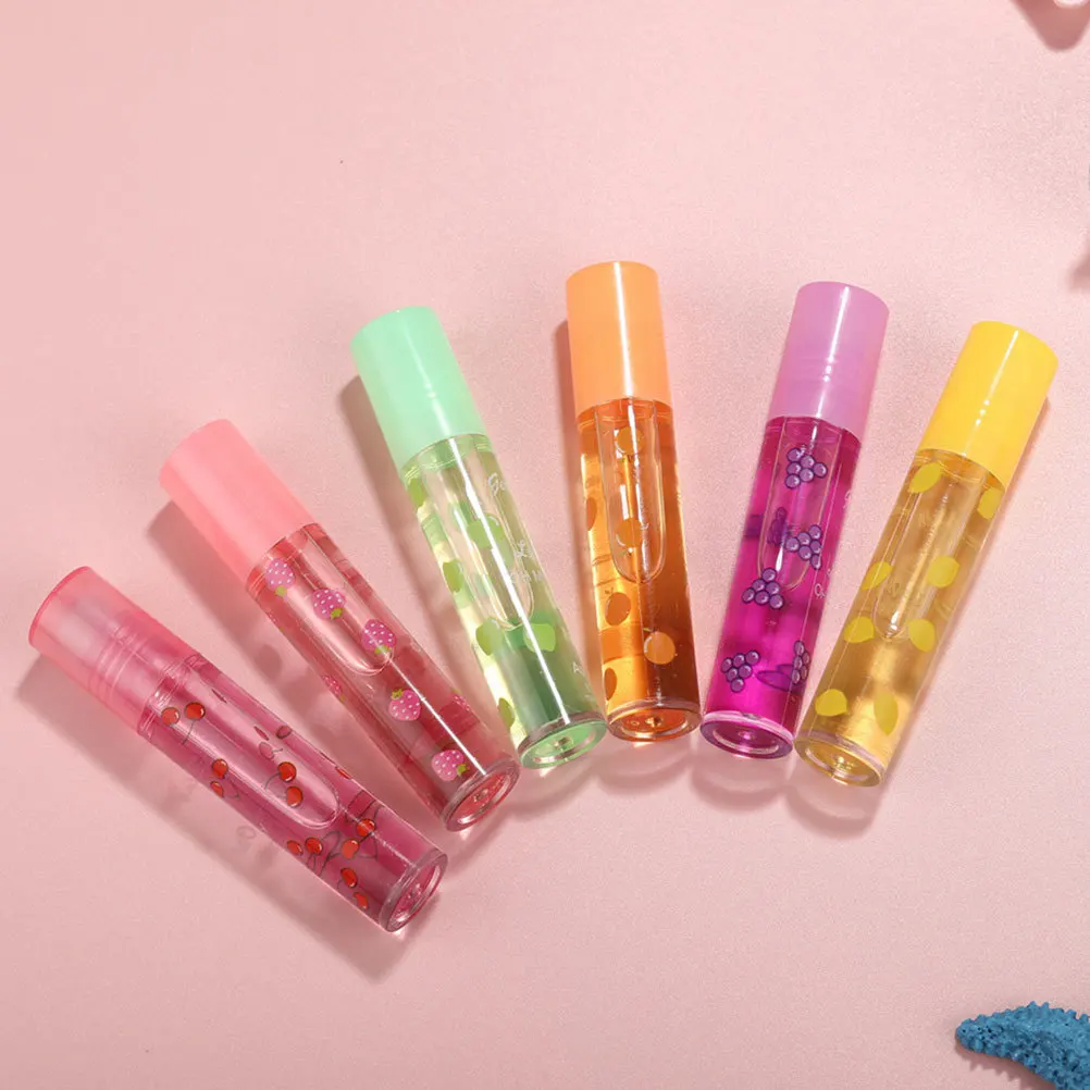 

12Pcs Transparent Colorless Fruit Lip Gloss Moisturizing Liquid Lipstick Portable Lightweight Lip Protector for Daily