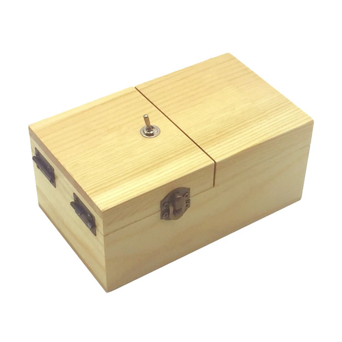 B Useless Box with Surprises Wooden Useless Box Fully Assembled Toy for Adults and Children Light Wood Color