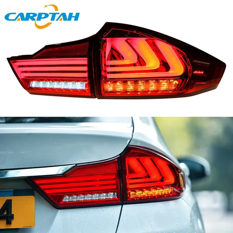 Car LED 12V Taillight For Honda City Grace 2015 2016 2017 2018 Rear Running Lamp  Brake Reverse Dynamic Turn Signal Taillamp