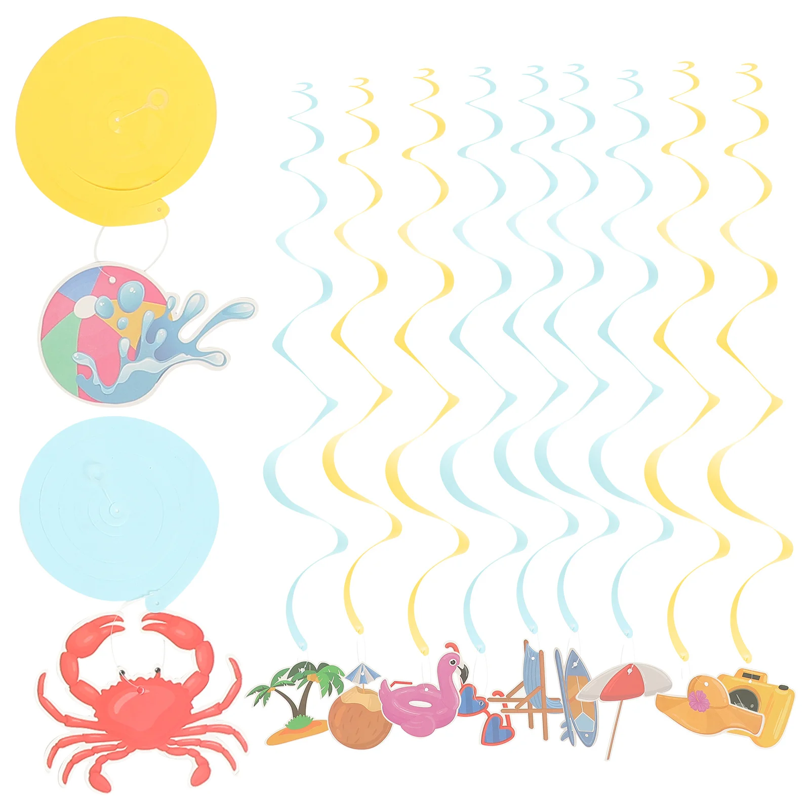 

1Set Luau Hanging Swirls Decoration Colorful Party Supplies Tropical Themed Ornaments Indoor Outdoor Use