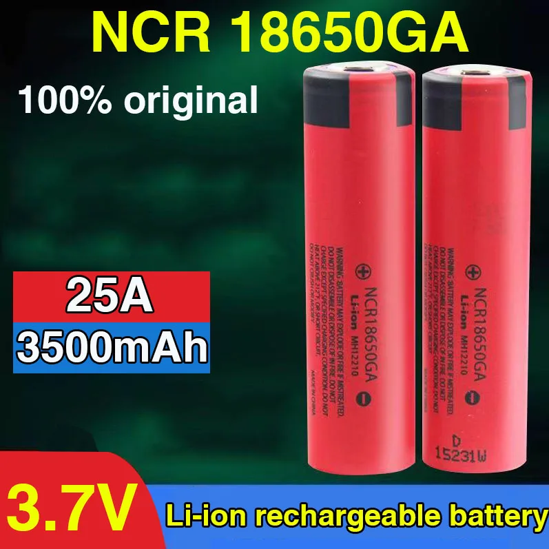 

2024 Original NCR 18650GA High Discharge 3.7V 3500mAh 18650 Rechargeable Battery Flashlight Flat-top Lithium Battery