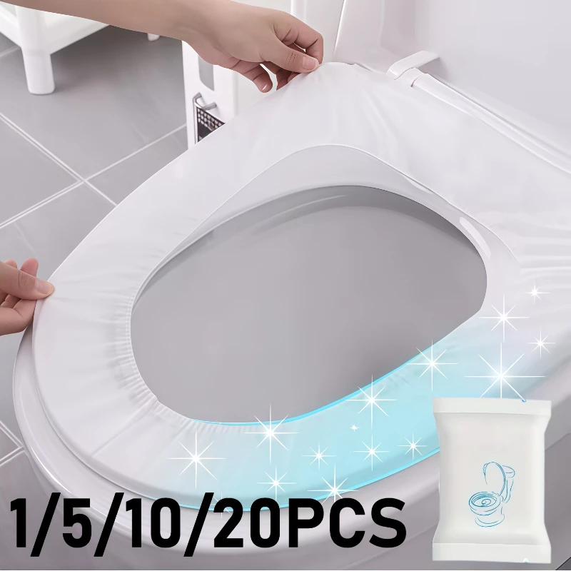 1/5/10/20PCS Disposable White Toilet Seat Individually Packaged Non-woven Fabric Fully Covered Toilet Seat Portable Hotel Travel