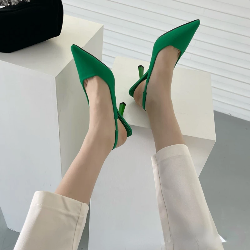 

2022 Summer Sexy High Heels Shallow Pointed Single Shoes Heightening Sandals Women's African Party Fashion Trend Women's Shoes