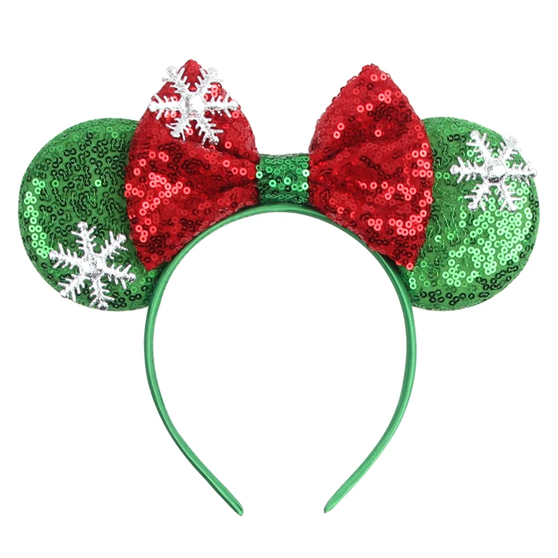 Neues Weihnachts-Mausohren-Stirnband mit Pailletten-Schleifen für Mädchen, Erwachsene und Kinder, DIY-Party-Cosplay-Haaraccessoires, Prinzessinnen-Haarband – Detail 9