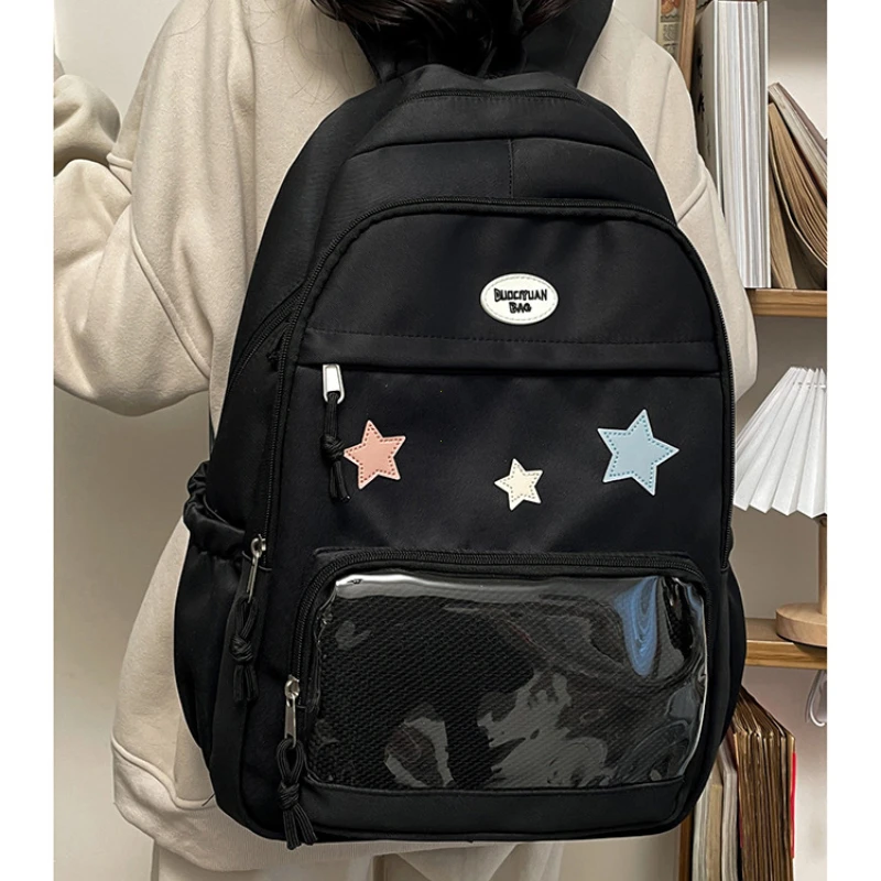 Japanese Y2k Aesthetic Star Transparent Backpack Women Students