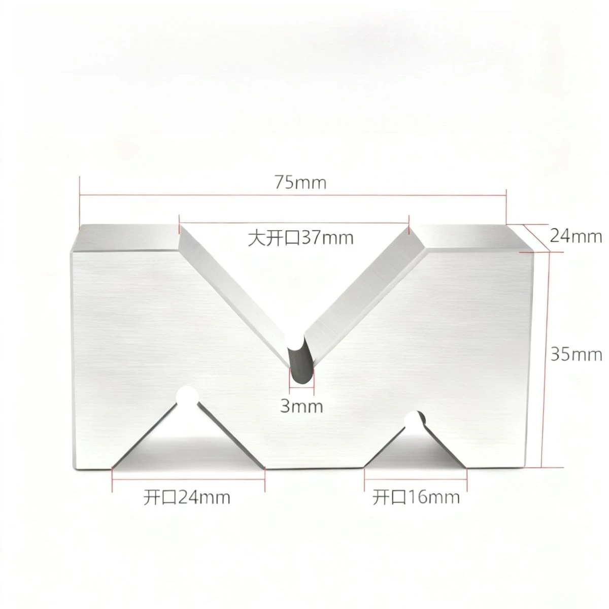 High Accuracy Carbon Steel M Type V-block for Platform Measurement Tool Gauge Angle Block Ruler Precision Machinist