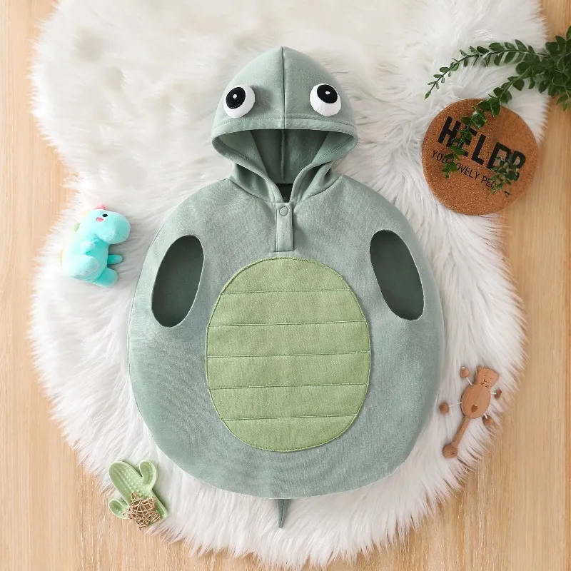 Baby clothes Cute Green Frog Baby Romper Sleeveless Hooded Jumpsuit Infant Toddler Halloween Cosplay Costume Outfit Big Eyes