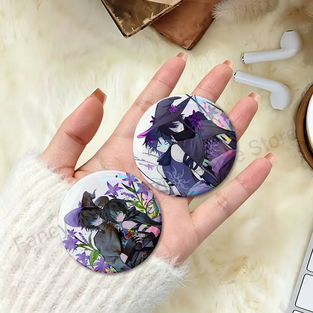 Azuretime A-Azure T-Two Time 58mm 44mm HD Print Brooch Badges Pretty Derby Round Display Brooches Lapel Pins