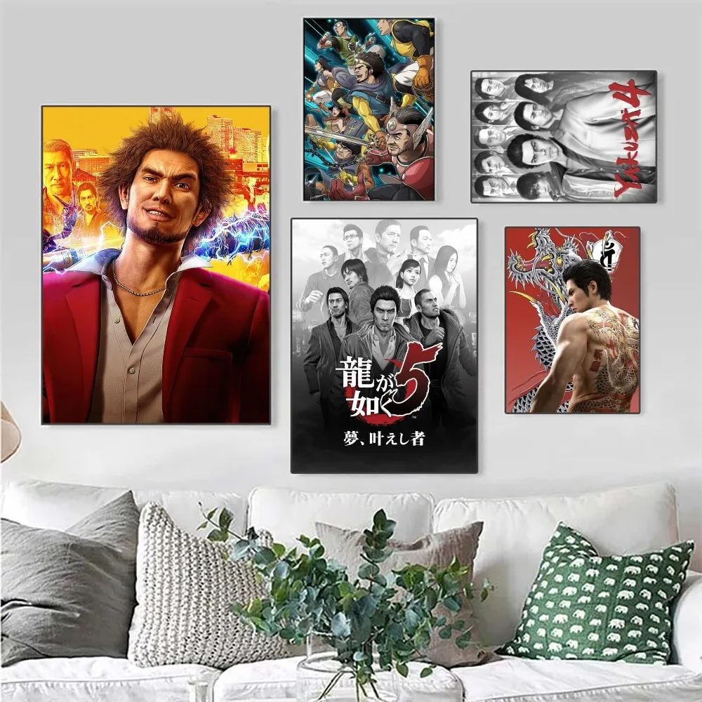 Yakuza Like a Dragon Game Poster No Framed Poster Kraft Club Bar Paper Vintage Poster Wall Art Painting Bedroom Study Stickers