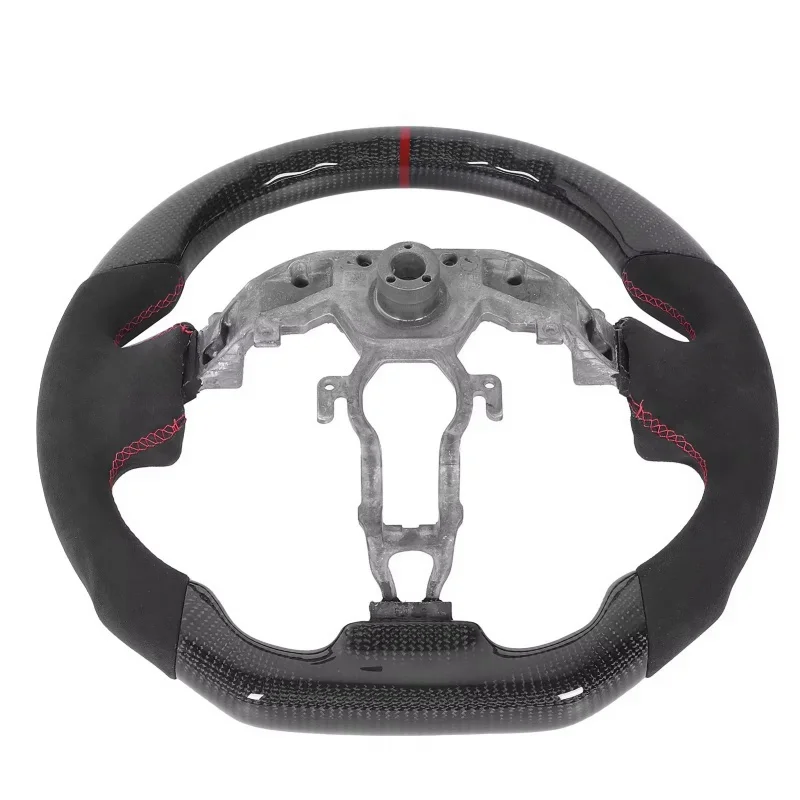 Perforated Leather Steering Wheel For Nissan 370Z 2008+ Carbon Fiber Steering Wheel Car Accessories Modification Customization