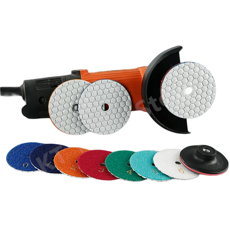 7Pcs 3'' 80mm Dry Diamond Polishing Pad Sharp Type Soft Abrasive Pads For Granite Marble Concrete Polishing Abrasive Tools