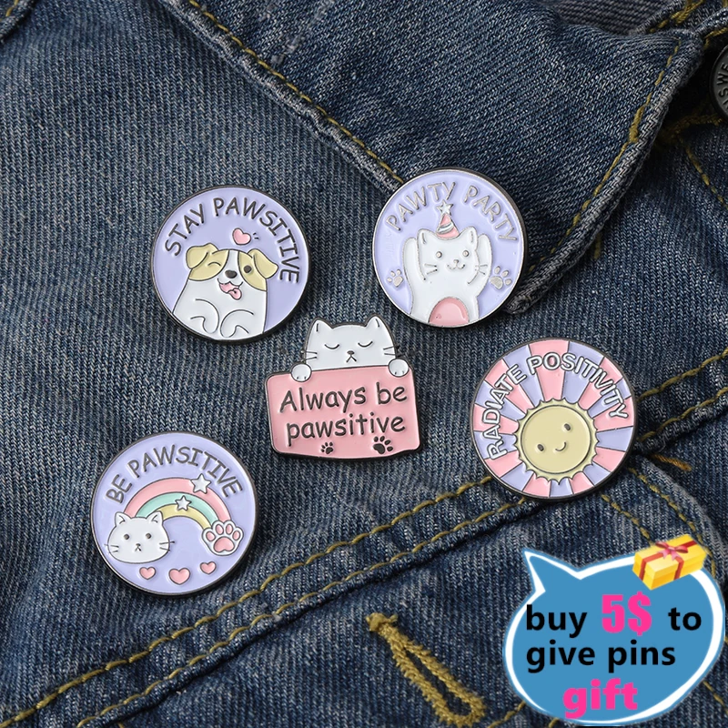 Custom Lovely Cat Dog Enamel Pins Kawaii Kitties Puppies Brooches Backpack Badges Lapel Pins Jewely Gifts for Friend Wholesale