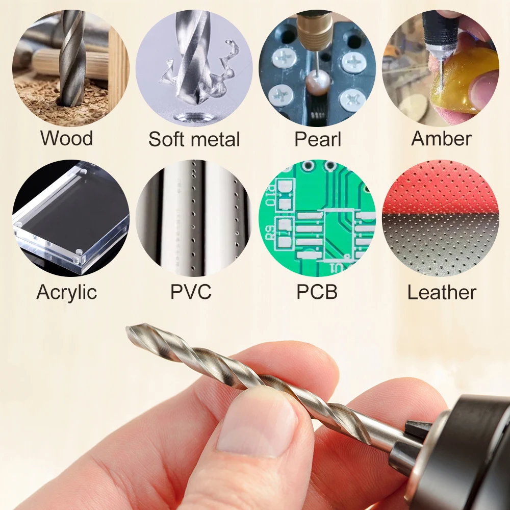 تويست مثقاب مجموعة لولبية راوتر بت عالية السرعة الصلب مستقيم عرقوب الحفر 0.3-4.0 مللي متر للخشب/المعادن أداة ثقب القاطع البسيطة الحفر #4