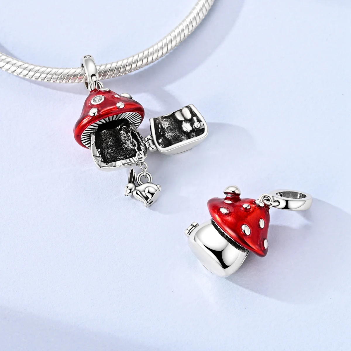 925 Sterling Silver Charms Mushroom Dinosaur  Unicorn Axe Beads Pendant Fit Bracelet Diy Woman Jewelry - view 3