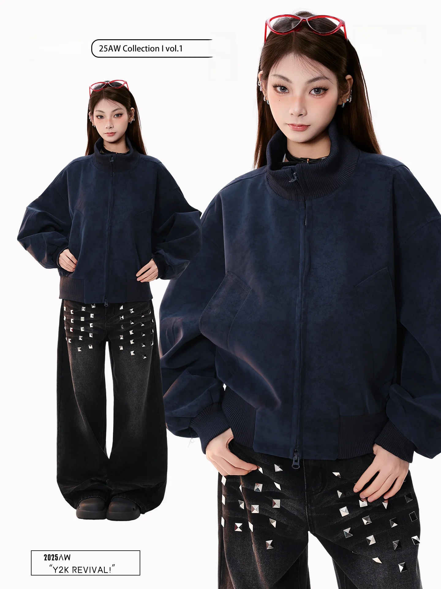 PBB American Street Sle Loose Dames Leren Jas Herfst Flight Couple's Jaet Polyester Fiber Straight Tube pe