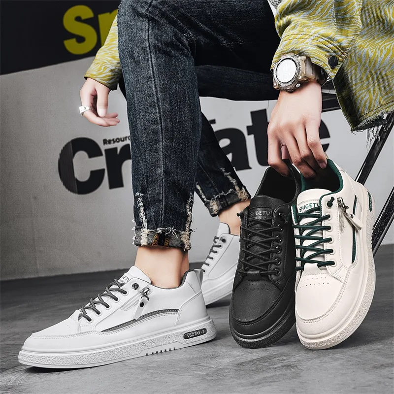 

Men's Casual Work shoes Anti-Slip Wear-Resistant Waterproof Low-Top Spring Autumn Seasonal Breathable PU Leather Faionable shoes