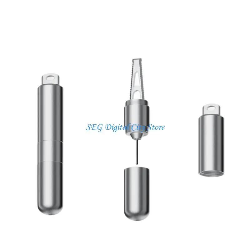 U75B Pocket Size Tray Access Pin with Small Package Opener, Metal Carry Tool with Screw Cap Cover, Steel Cutter, and Bag Ready