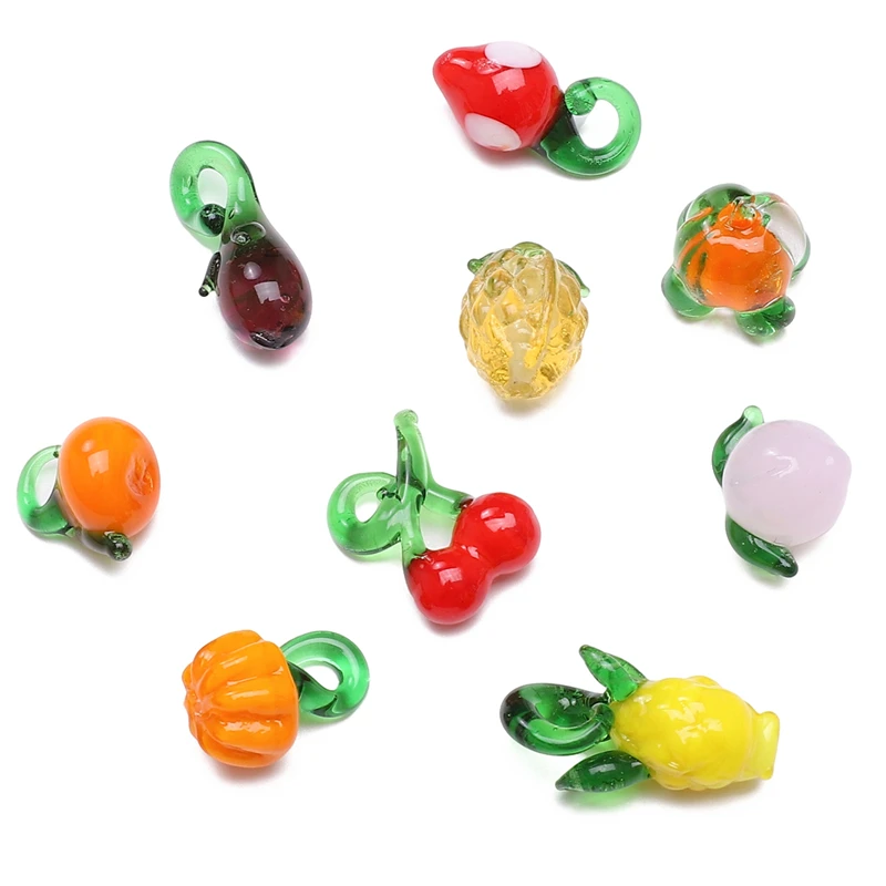 1pcs Fashion Glass Lampwork Beads Fruit and Vegetable Beads Garment Beads for Necklace Bracelet DIY Making Accessories