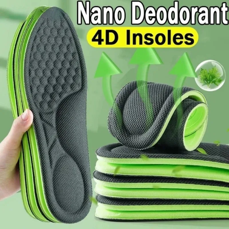 12/2pcs Soft Memory Foam Orthopedic Insoles Deodorizing Insole Shoes Sports Absorbs Sweat Soft Antibacterial Shoe Accessories