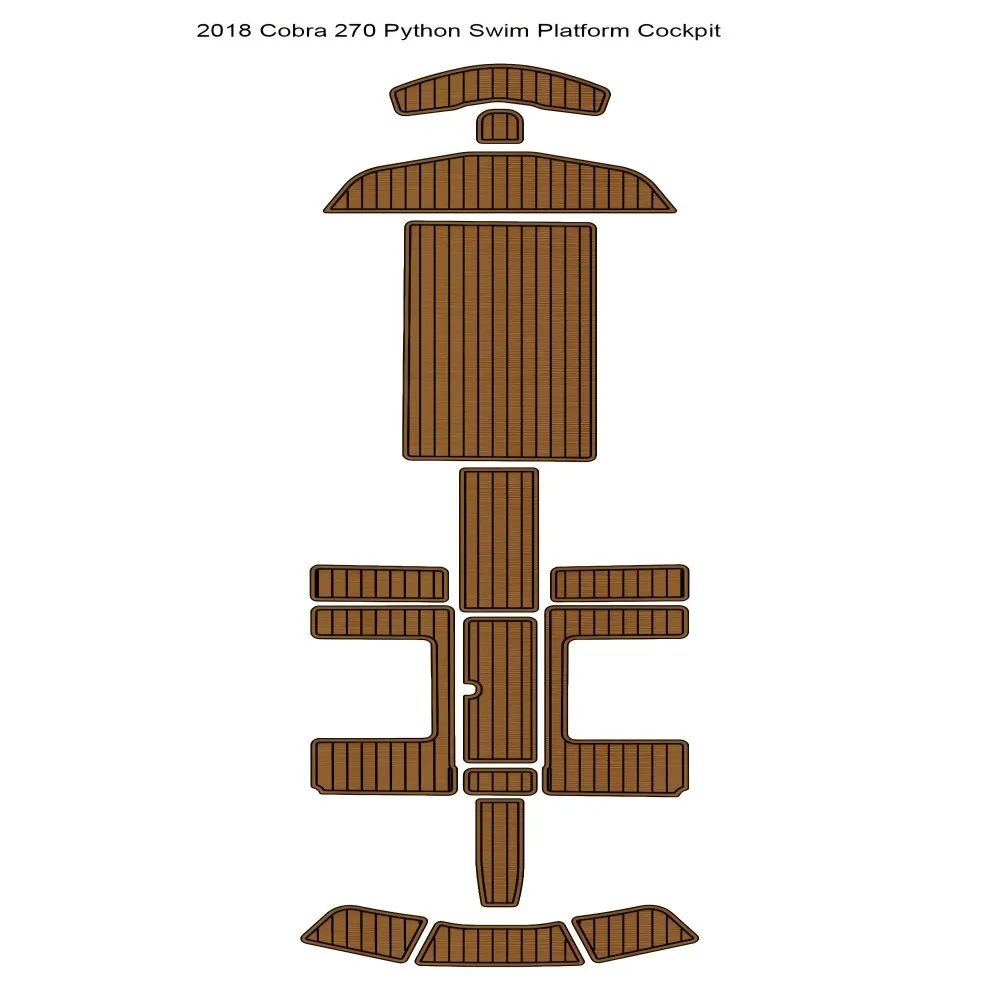 2018 Cobra 270 Python Swim Platform Cockpit Boat EVA Faux Teak Deck Mat Floor Pad SeaDek MarineMat Gatorstep Style Self Adhesive