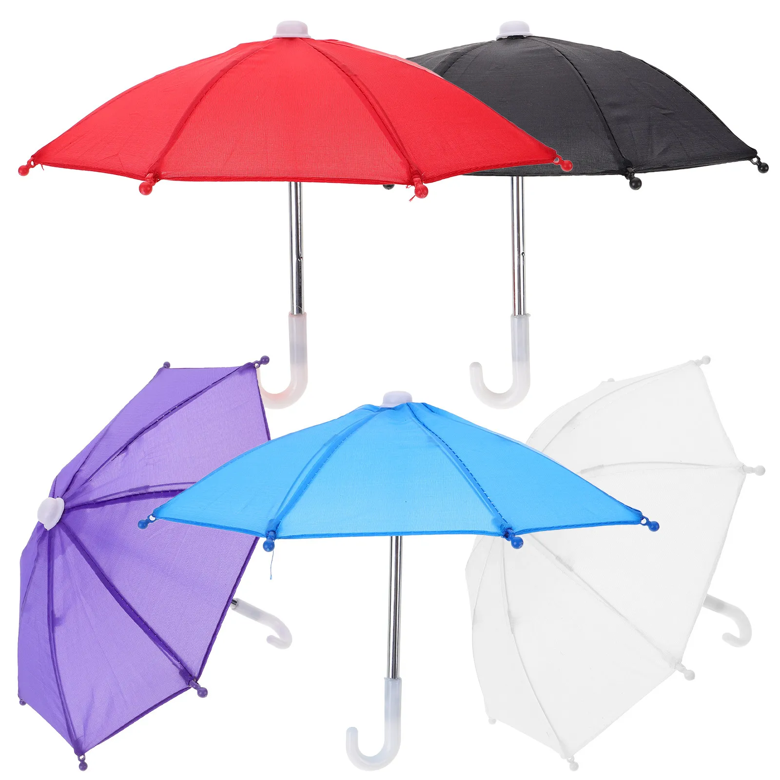 

Набор из 5 миниатюрных декоративных зонтов для кукольного домика: реалистичный дизайн, гладкая поверхность, украшение для миниатюрного дома